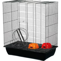 Produktbild von Duvoplus Fritz Nagerkäfig aus Draht für Ratten, Mäuse und Eichhörnchen in Schwarz