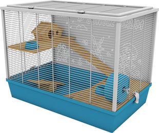 Duvoplus Harmony Nagerkäfig für Kleintiere Blau aus Holz 80x50x58 cm – Bild 1 von 4