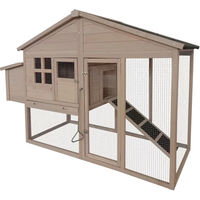 Produktbild von Duvoplus Hühnerstall Tillie Forest aus Holz in Taupe 188 x 70 x 117 cm