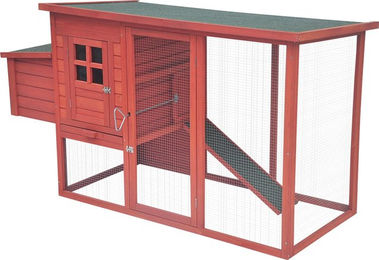 Duvoplus Hühnerstall Woodland Hollie Classic aus Holz in Braun und Rot 183 x 78 x 104 cm – Bild 1 von 2