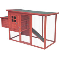 Produktbild von Duvoplus Hühnerstall Woodland Hollie Classic aus Holz in Braun und Rot 183 x 78 x 104 cm