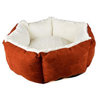 Produktbild von Duvoplus Hundebett Hexa Velvet Copper L Rot Weiß mit rutschfestem Boden und recycelter Füllung