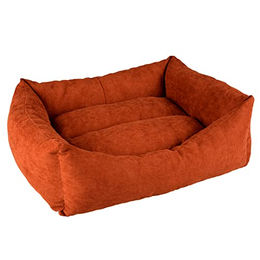 Duvoplus Hundebett Velvet Copper Rot Größe L 83 x 65 x 22 cm aus Samt mit rutschfestem Boden – Bild 1 von 2