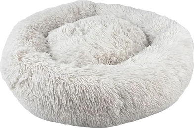 Duvoplus Hundekissen Donut L Grau Plüsch für kleine Rassen 60 x 60 x 17 cm – Bild 1 von 2