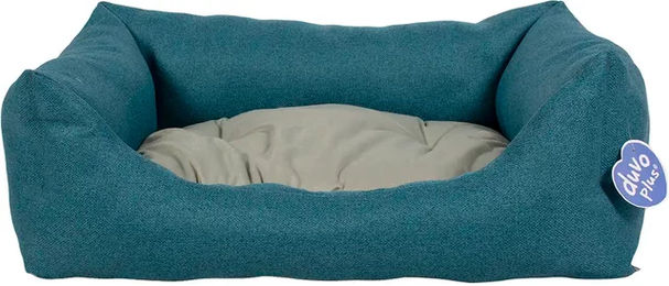 Duvoplus Hundekorb rechteckig Royal Blau mit gepolstertem Kissen 110 x 85 x 26 cm – Bild 1 von 3