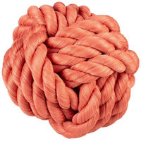 Produktbild von Duvoplus Hundespielzeug Seil mit Ball aus Stoff in Rot Größe L - 20 cm