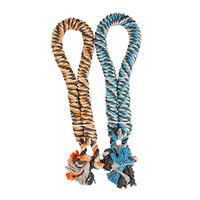Produktbild von Duvoplus Hundespielzeug Tauspielzeug aus Baumwolle mit Knoten Blau/Orange 90 cm - 90 cm