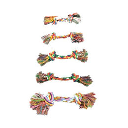 Produktbild von Duvoplus Hundespielzeug Tug Seil mit Knoten aus Baumwolle bunt 37 cm