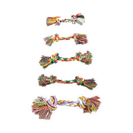 Produktbild von Duvoplus Hundespielzeug Tug Seil mit Knoten aus Baumwolle bunt 40 cm