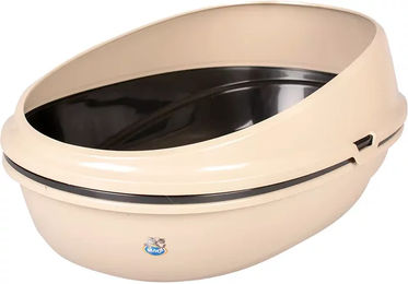 Produktbild von Duvoplus Katzentoilette Offene Schalentoilette mit Rand und Sieb Beige aus Kunststoff