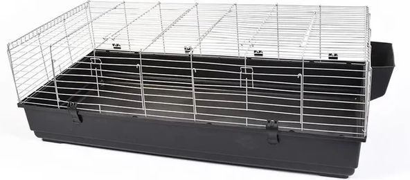 Produktbild von Duvoplus Liberty Nagerkäfig für Kaninchen und Meerschweinchen aus Draht in Grau und Schwarz