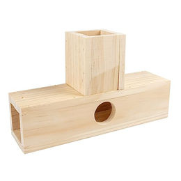 Produktbild von Duvoplus Nager-T-Tunnel aus Holz für Hamster und Mäuse 24 x 14,5 x 6,5 cm