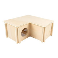 Produktbild von Duvoplus Nagerhaus L-Bungalow aus Holz für Hamster und Mäuse 24 x 24 x 11 cm