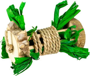 Duvoplus Nagerrolle aus Holz mit Wasserhyazinthe für Kaninchen und Nagetiere, 18 x 5 x 5 cm, Mehrfarbig – Bild 1 von 3