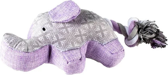 Produktbild von Duvoplus Plüschspielzeug Elephant für Hunde in Grau und Lila