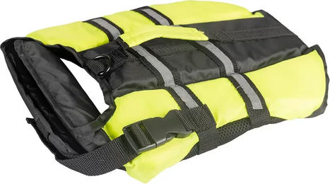 Duvoplus Rettungsweste für Hunde XL Schwarz Gelb mit reflektierenden Streifen und wasserdichtem Material - 1 Stk. – Bild 1 von 2