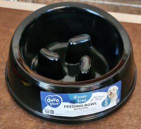 Duvoplus Slow Feeder Anti-Schling-Napf für Hunde aus Melamin Schwarz Größe S 450 ml - 450 ml – Bild 1 von 2