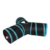 Produktbild von Duvoplus Spieltunnel Labyrinth für Katzen in Blau/Schwarz 80 x 25 cm