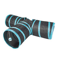 Produktbild von Duvoplus T-Bone Spieltunnel für Katzen aus Polyester Blau Schwarz 80 x 25 cm