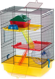 Produktbild von Duvoplus Teddy 2 Nagetierkäfig für Hamster und Mäuse bunt aus Draht
