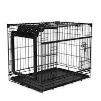 Produktbild von Duvoplus Topline Hundetransportbox aus Eisen mit Schiebetür faltbar Schwarz 91 x 61 x 69 cm