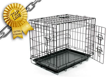 Produktbild von Duvoplus Topline Hundetransportbox aus Metall faltbar mit 2 Türen