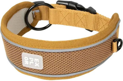 Produktbild von Duvoplus Ultimate Fit Control Classic Hundehalsband aus Neopren Gelb Braun Größe M wasserabweisend