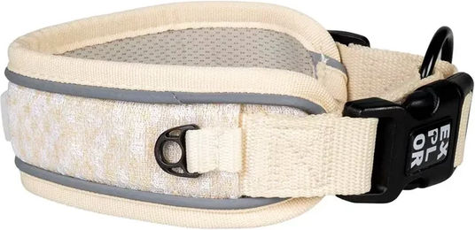 Produktbild von Duvoplus Ultimate Fit Control Classic Hundehalsband aus Neopren in Weiß und Beige Größe XL wasserabweisend