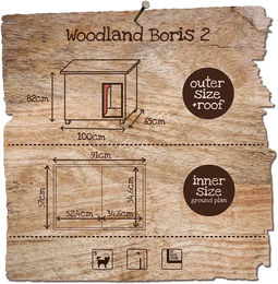 Produktbild von Duvoplus Woodland Boris 2 Classic Hundehütte aus Holz in Braun wasserdicht