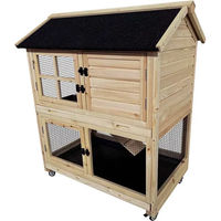Produktbild von Duvoplus Woodland Nagergehege aus Holz mit Rollen für Kaninchen und Nagetiere