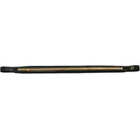 Produktbild von Dy'on Clincher Stirnband aus Leder mit Messing für Vollblut Pferde in Schwarz und Gold