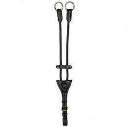 Dy'on D Collection Elastische Martingalgabel aus Leder in Schwarz – Bild 1 von 2