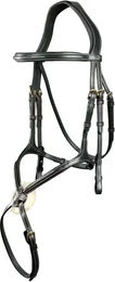 Dy'on D-Collection Leder Trense Full mit mexikanischem Reithalfter in Schwarz – Bild 1 von 3