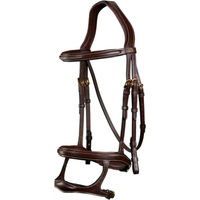 Produktbild von Dy'on D-Collection Trense mit Doppelreithalfter aus Leder für Warmblut in Braun