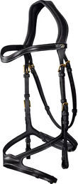 Dy'on D Collection X-Fit Trense aus Leder mit gekreuztem Nasenriemen in Schwarz – Bild 1 von 3