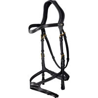 Produktbild von Dy'on D Collection X-Fit Trense aus Leder mit gekreuztem Nasenriemen in Schwarz