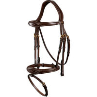 Produktbild von Dy'on DCollection Anatomische Englisch Trense mit Nasenriemen aus Leder für Ponys in Braun