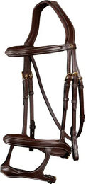 Produktbild von Dy'on DCollection Trense mit doppeltem Nasenriemen aus Leder in Braun für Vollblut