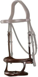 Dy'on Doppelreithalfter New English Collection aus Leder in Braun für Vollblut Pferde – Bild 1 von 2