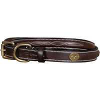 Produktbild von Dy'on Fancy Lederhalsband für Hunde in Schwarz mit Ziernähten