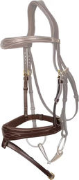 Produktbild von Dy'on FEI Anatomisch spezielles Reitgebiss aus Leder Braun für Vollblut