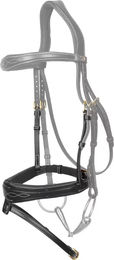 Produktbild von Dy'on FEI Anatomisch spezielles Reitgebiss aus Leder Schwarz für Vollblut