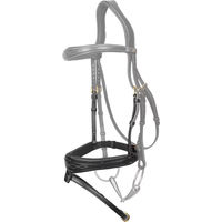 Produktbild von Dy'on FEI Anatomisch spezielles Reitgebiss aus Leder Schwarz für Vollblut