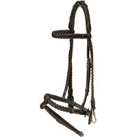 Produktbild von Dy'on Geflochtene Trainingstrense aus Leder für Ponys