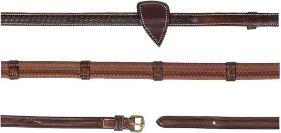 Dy'on Gummizügel für Ponys mit 7 Lederstoppern und geflochtenem Finish – Bild 1 von 2