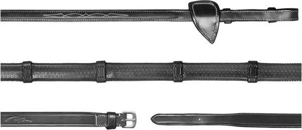 Dy'on Gummizügel für Ponys mit 7 Stoppern in Schwarz – Bild 1 von 2