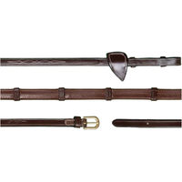 Produktbild von Dy'on Gummizügel mit 7 Lederstegen für Warmblut Pferde in Braun 1/2 Zoll 13mm