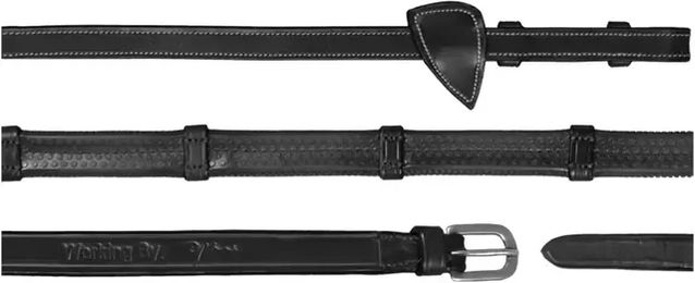 Dy'on Gummizügel Working Collection Schwarz für Pferde mit 7 Lederstegen – Bild 1 von 2