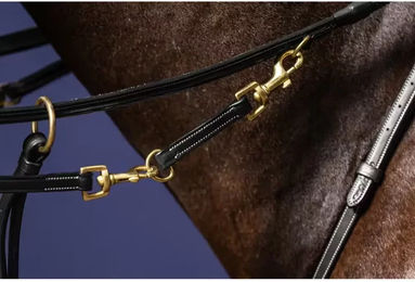 Produktbild von Dy'on Howlett Martingalgabel aus Leder für Ponys in Schwarz