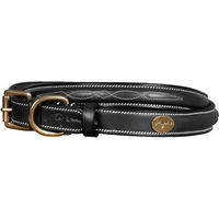 Produktbild von Dy'on Hundehalsband aus Leder mit Ziernähten Schwarz Größe L